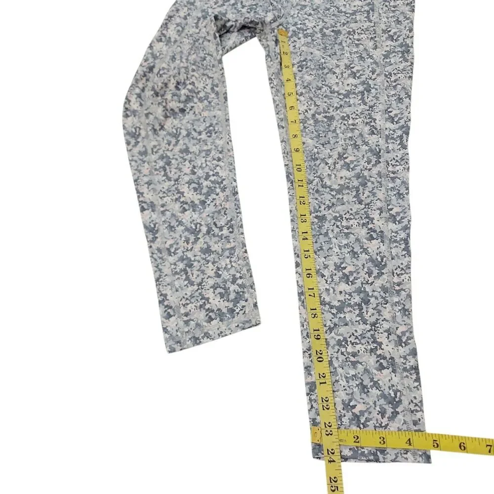 Xersion 7/8 Ankle Leggings Youth L/14 Regular Gray Pink Quick-Dri High Rise Camo